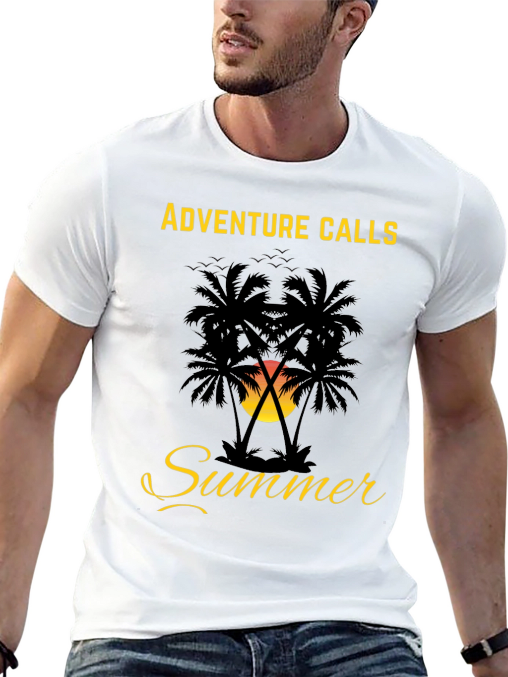 Adventure Calls Summer Palm Tree Graphic Tee