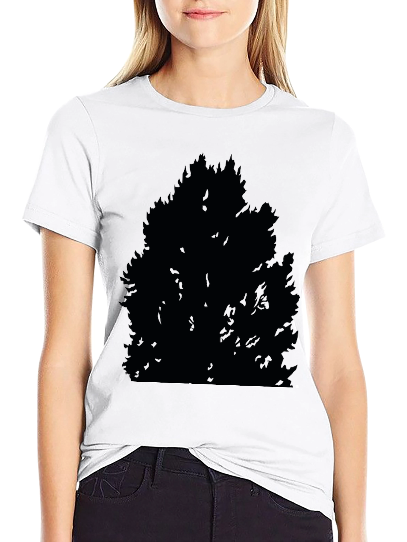 Mens Black Graphic Tee - Abstract Tree Design
