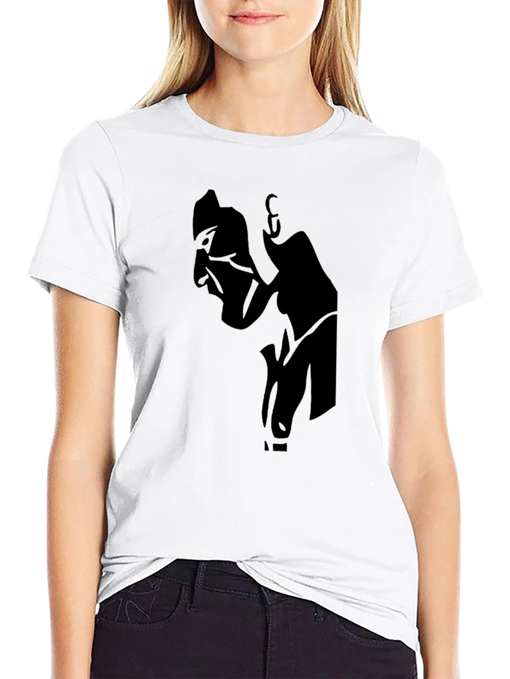 Mens Black Graphic T-Shirt - Abstract Silhouette Design