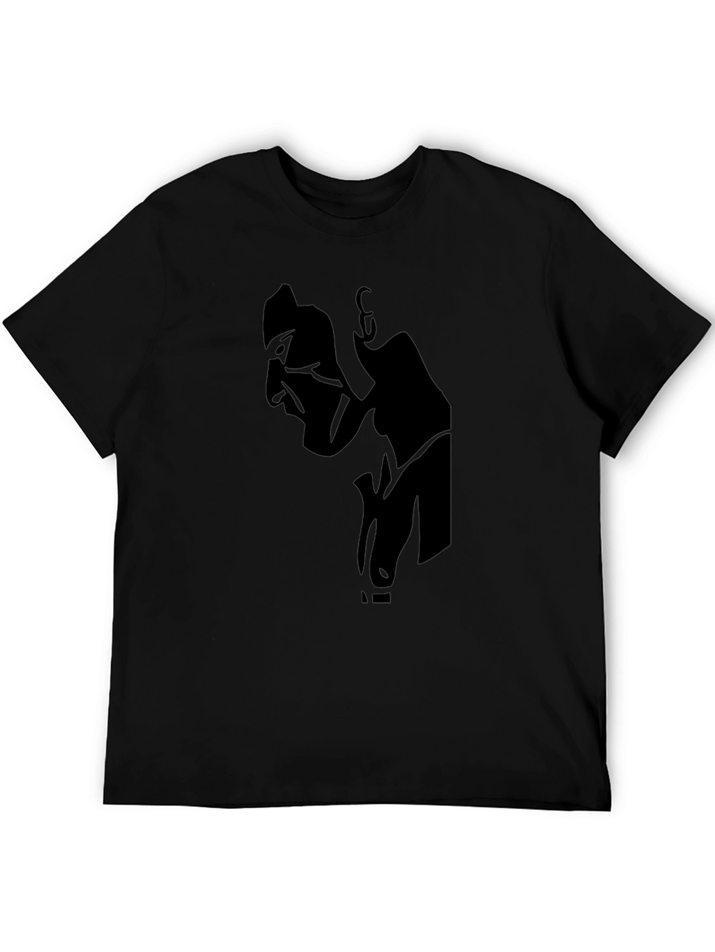 Mens Black Graphic T-Shirt - Abstract Silhouette Design