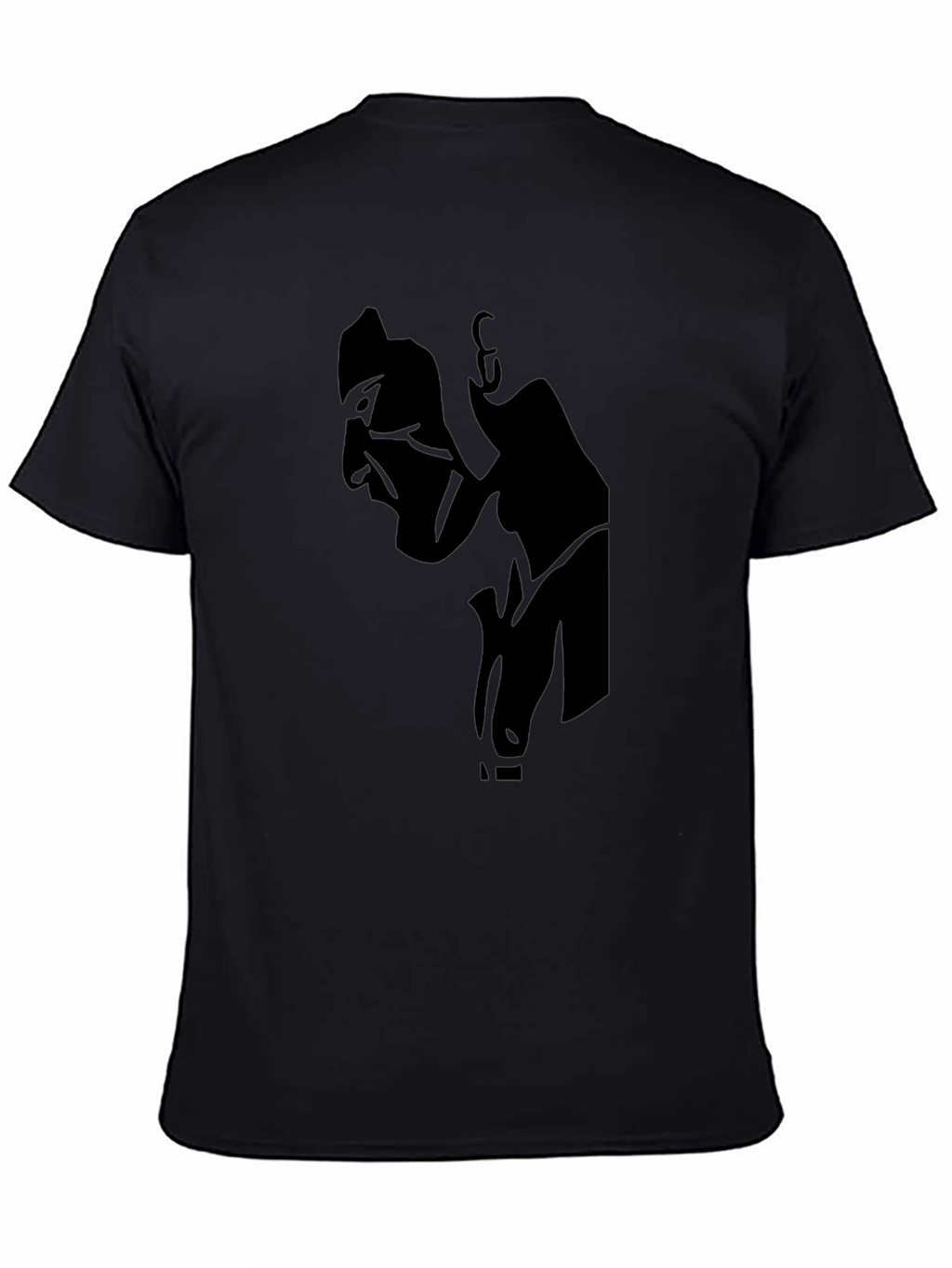 Mens Black Graphic T-Shirt - Abstract Silhouette Design