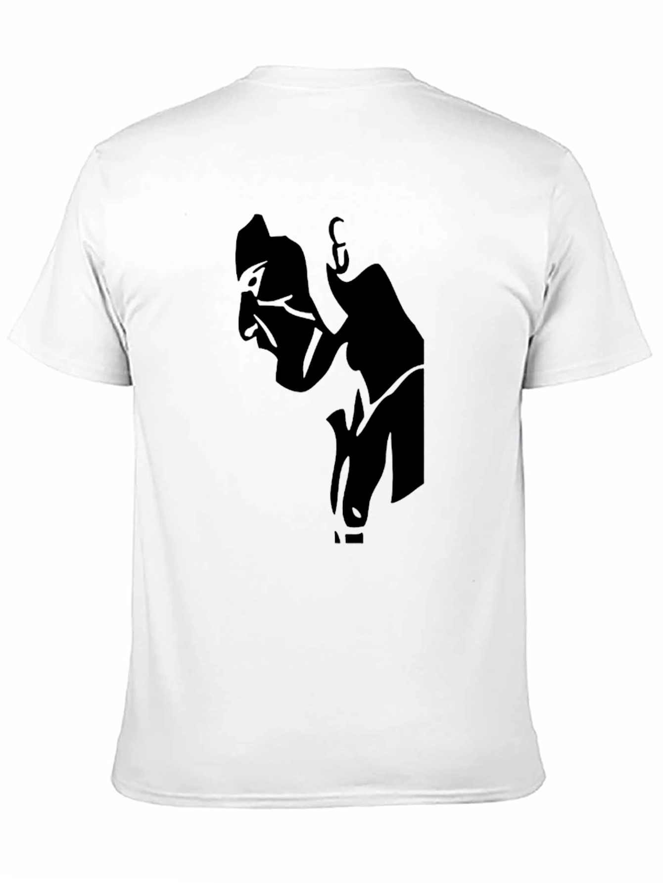 Mens Black Graphic T-Shirt - Abstract Silhouette Design