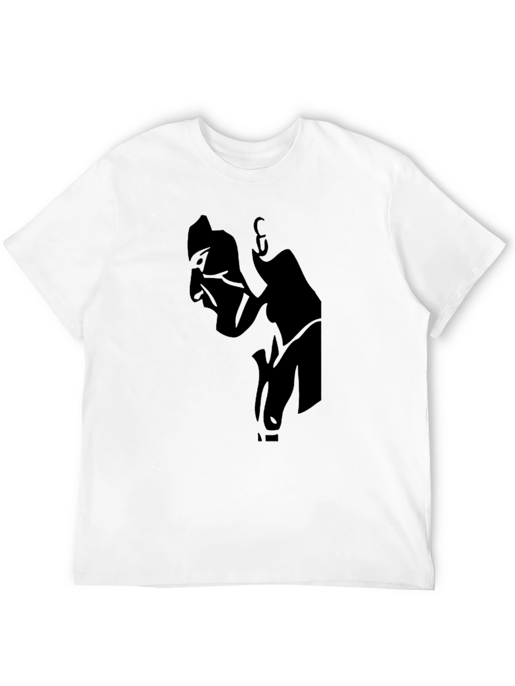 Mens Black Graphic T-Shirt - Abstract Silhouette Design