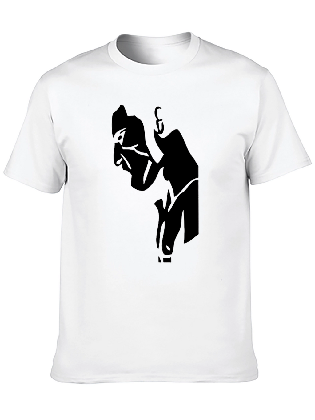 Mens Black Graphic T-Shirt - Abstract Silhouette Design