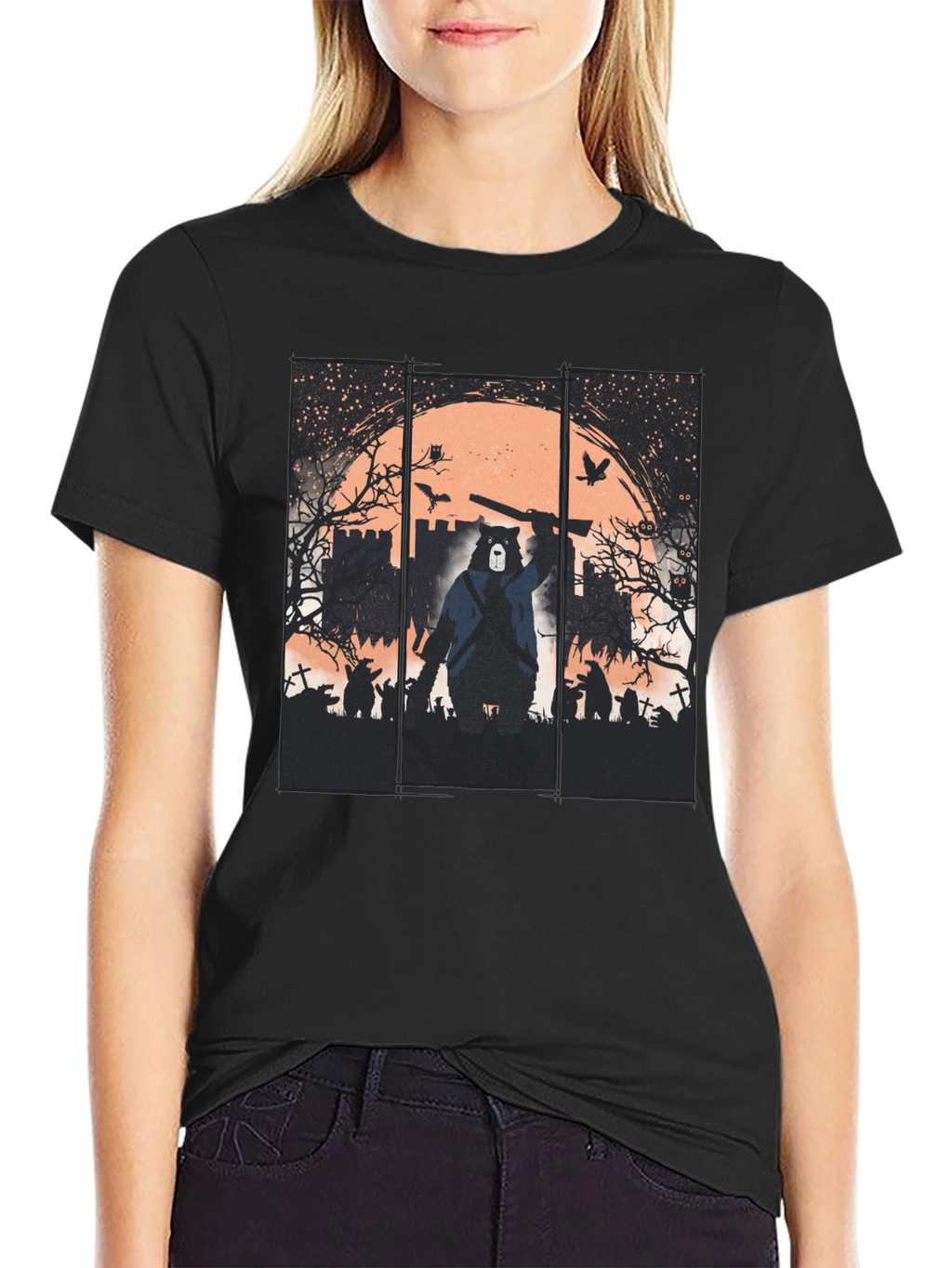 Zombie Hunter Bear Graphic Tee