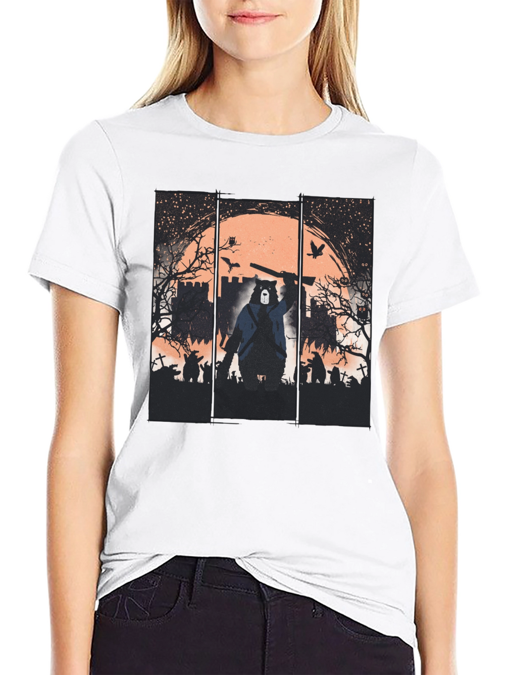 Zombie Hunter Bear Graphic Tee