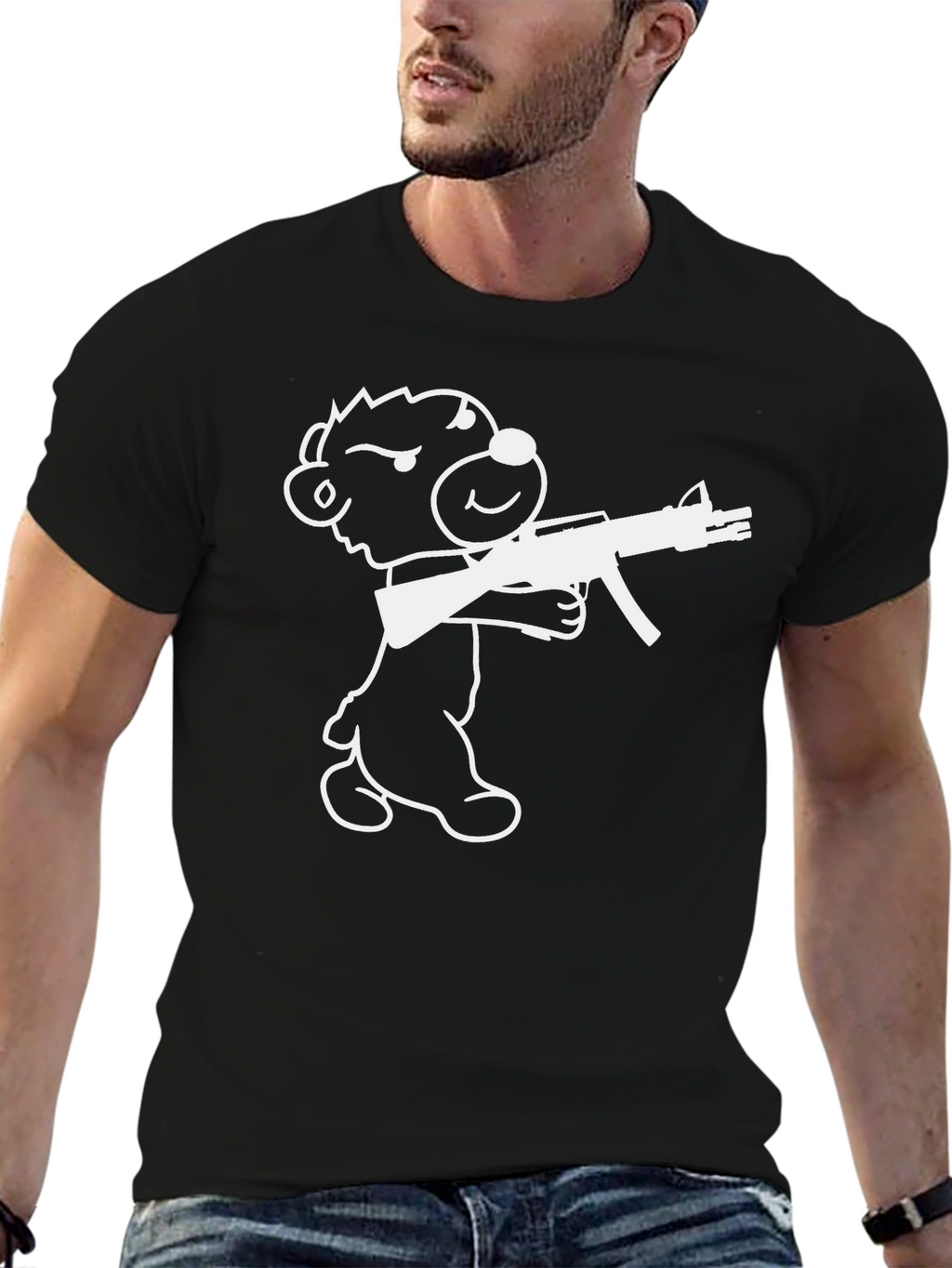 Edgy Bear AK-47 Black T-Shirt