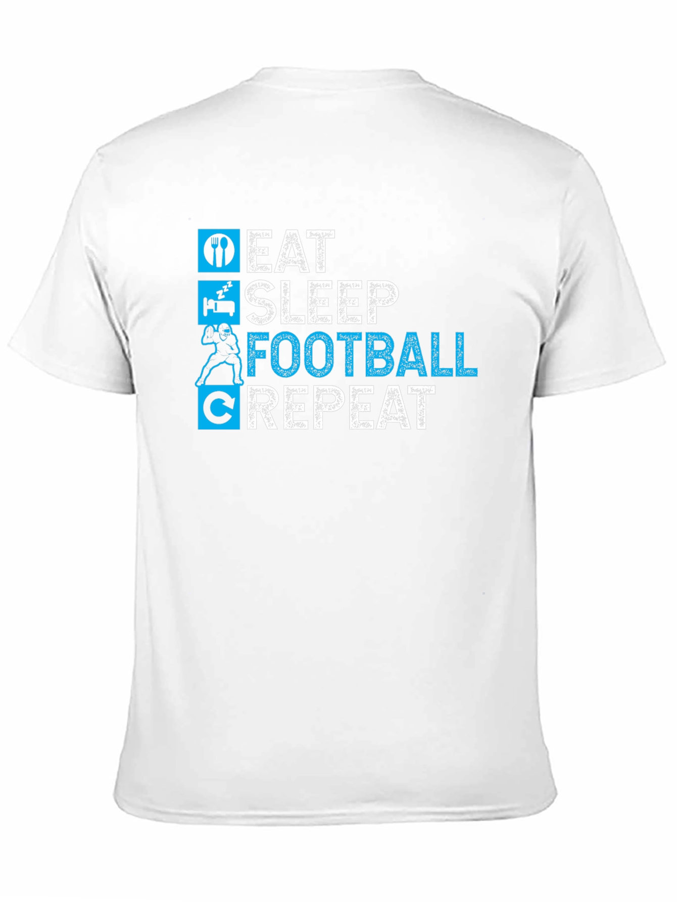 Eat Sleep Football Repeat Black T-Shirt