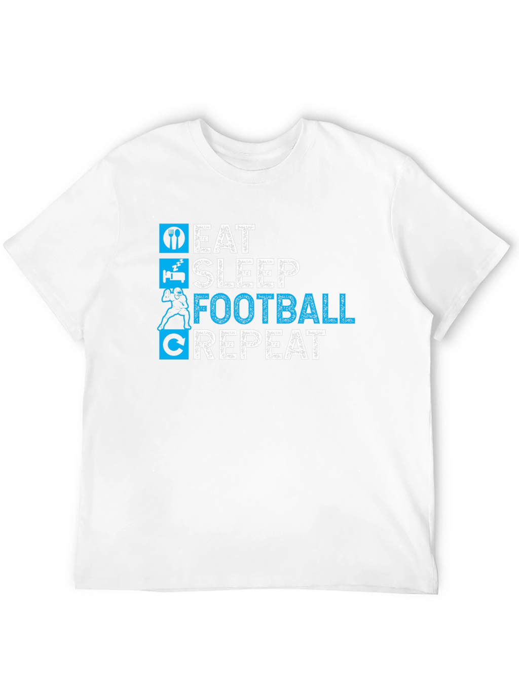 Eat Sleep Football Repeat Black T-Shirt