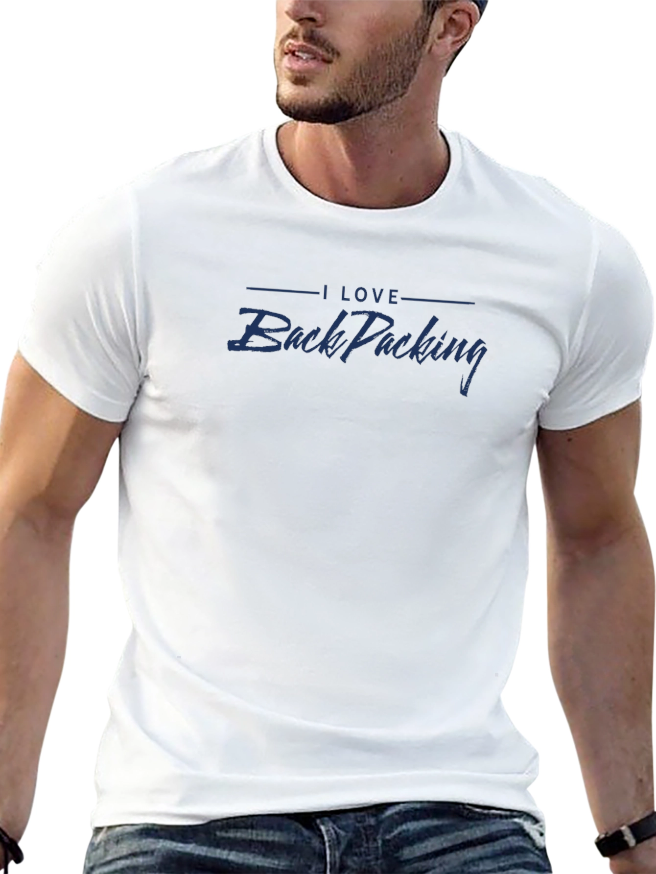 I Love Backpacking Graphic Tee - Stylish Outdoor Adventure T-Shirt