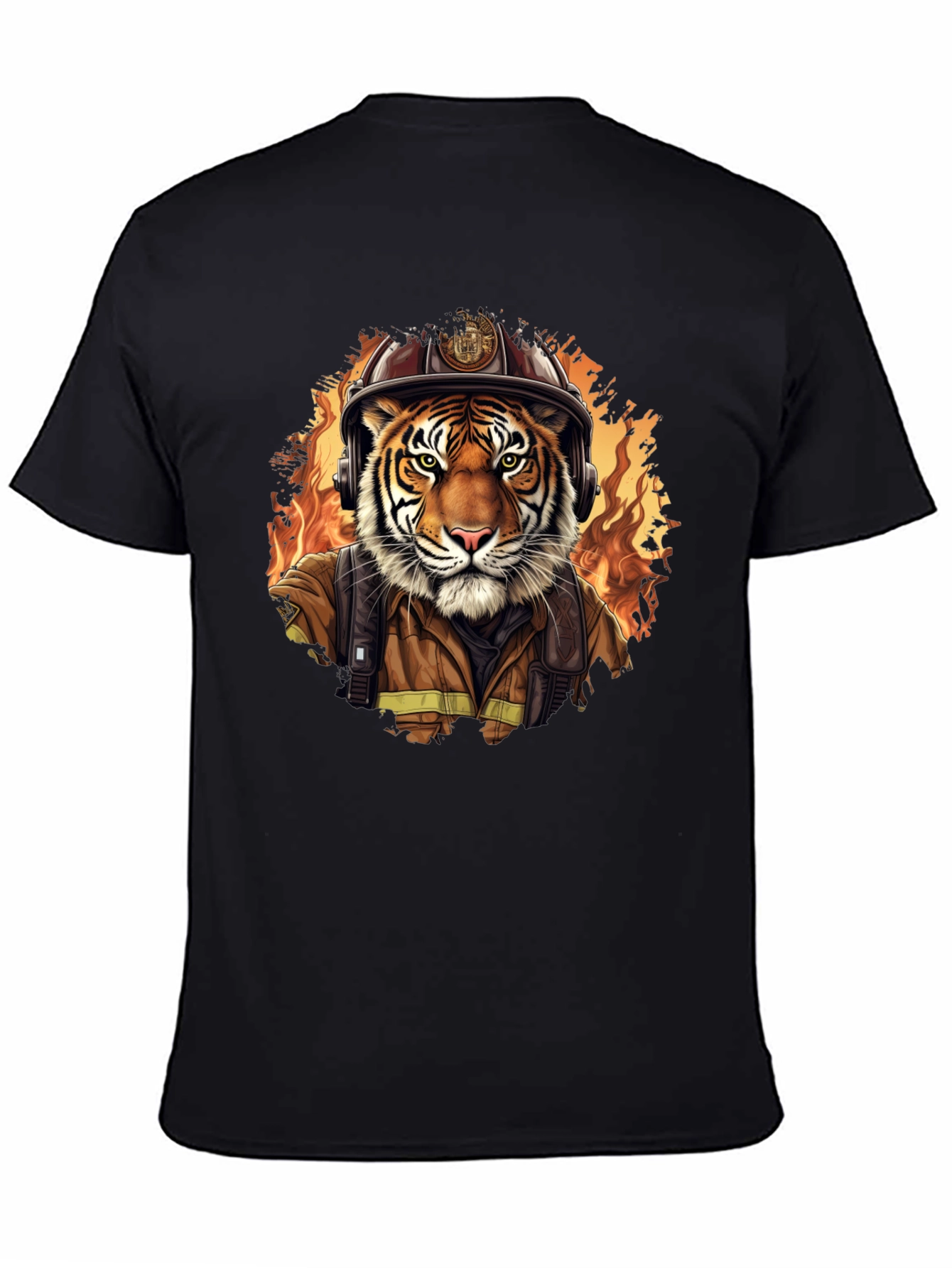 Tiger Firefighter Graphic Tee - Black