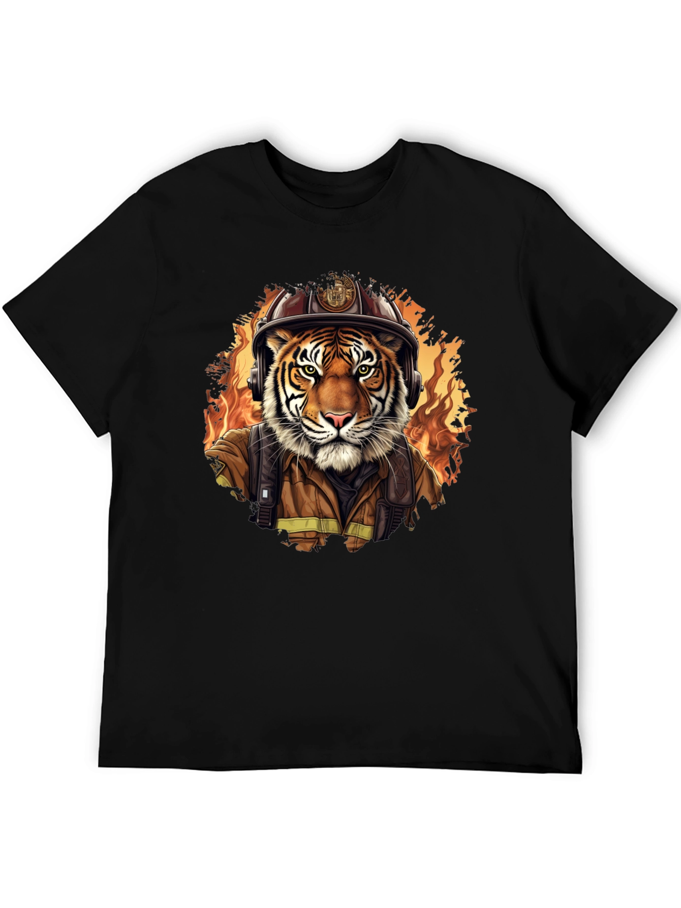 Tiger Firefighter Graphic Tee - Black
