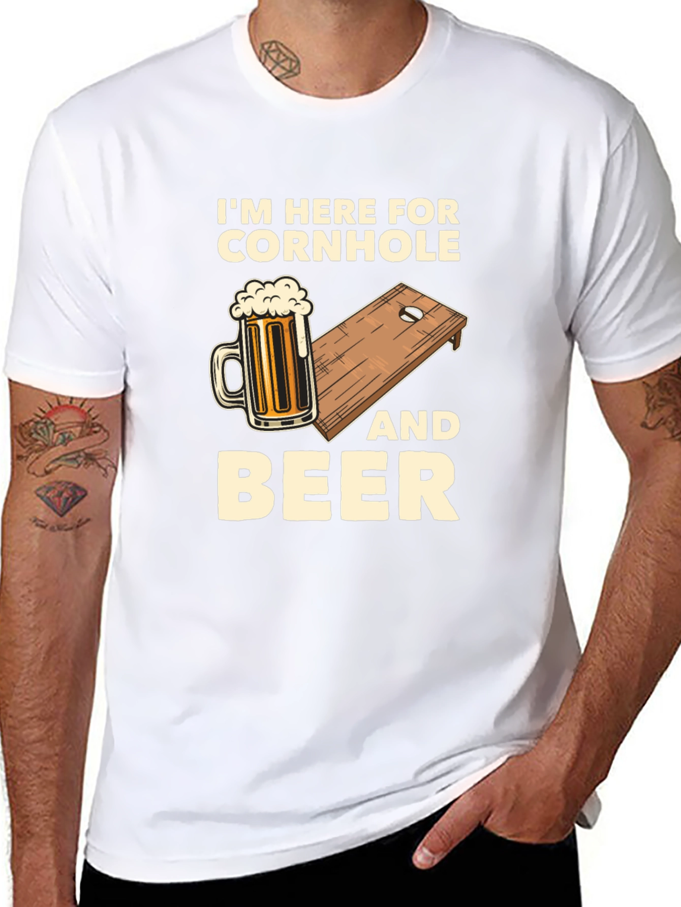 Cornhole and Beer Graphic Tee