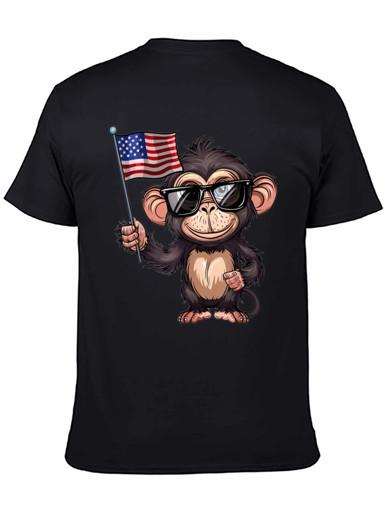 Monkey with US Flag T-Shirt