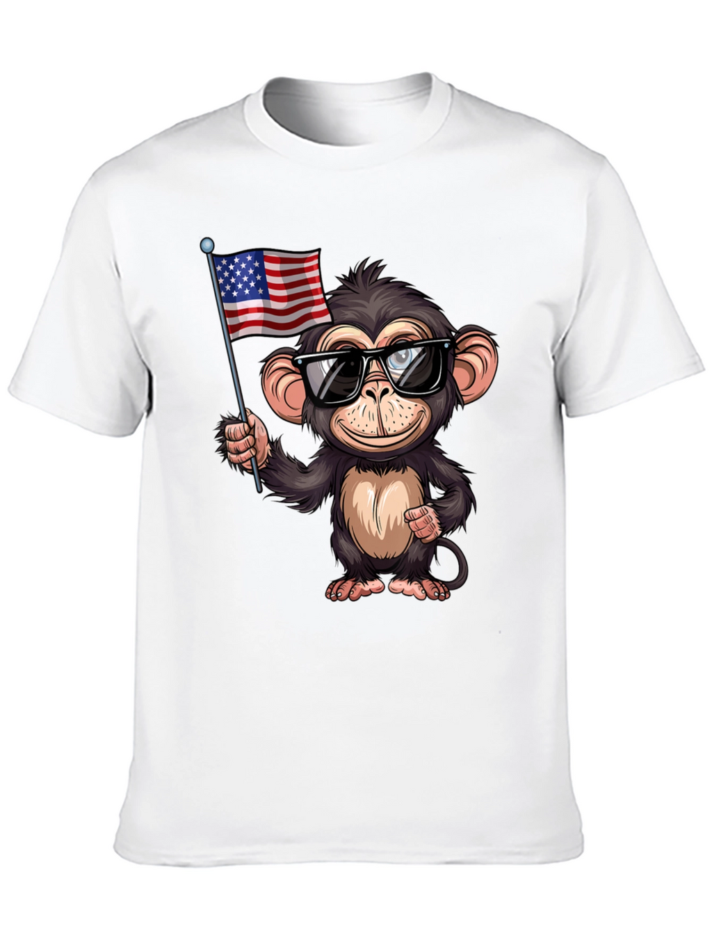 Monkey with US Flag T-Shirt