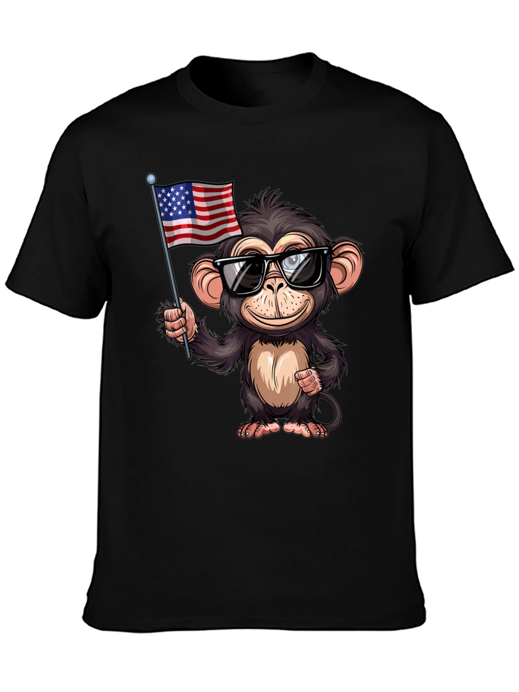 Monkey with US Flag T-Shirt