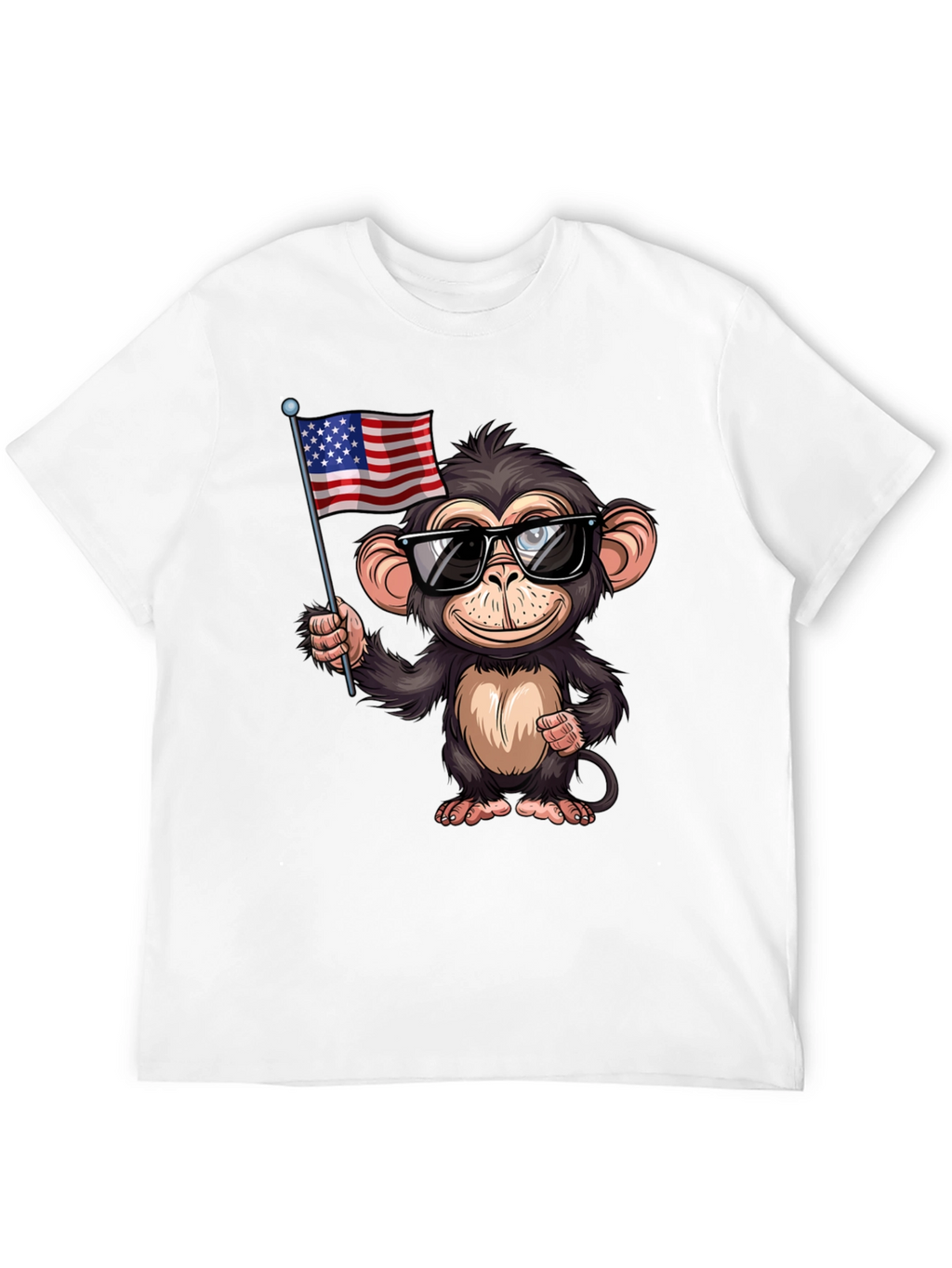 Monkey with US Flag T-Shirt