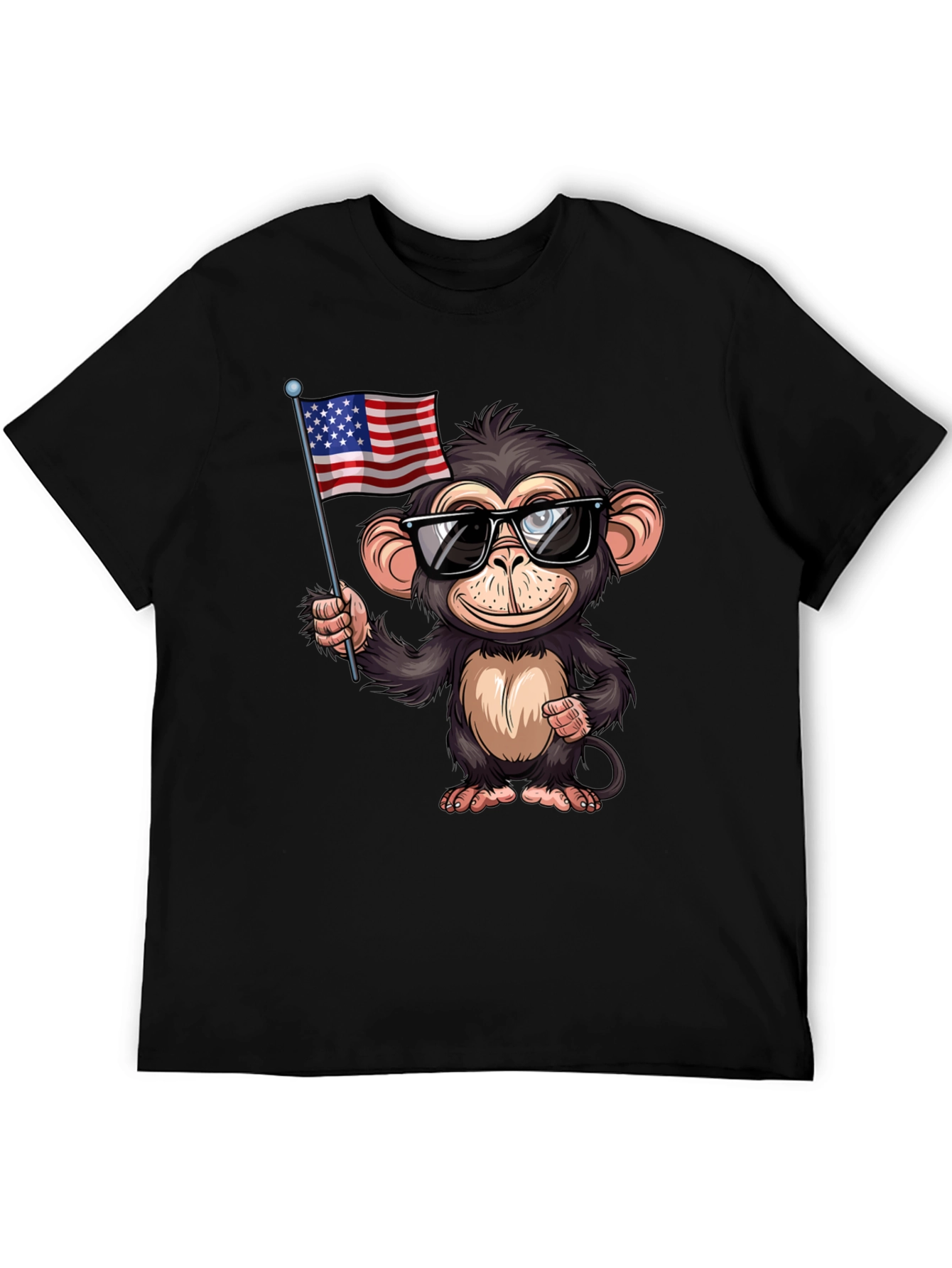 Monkey with US Flag T-Shirt