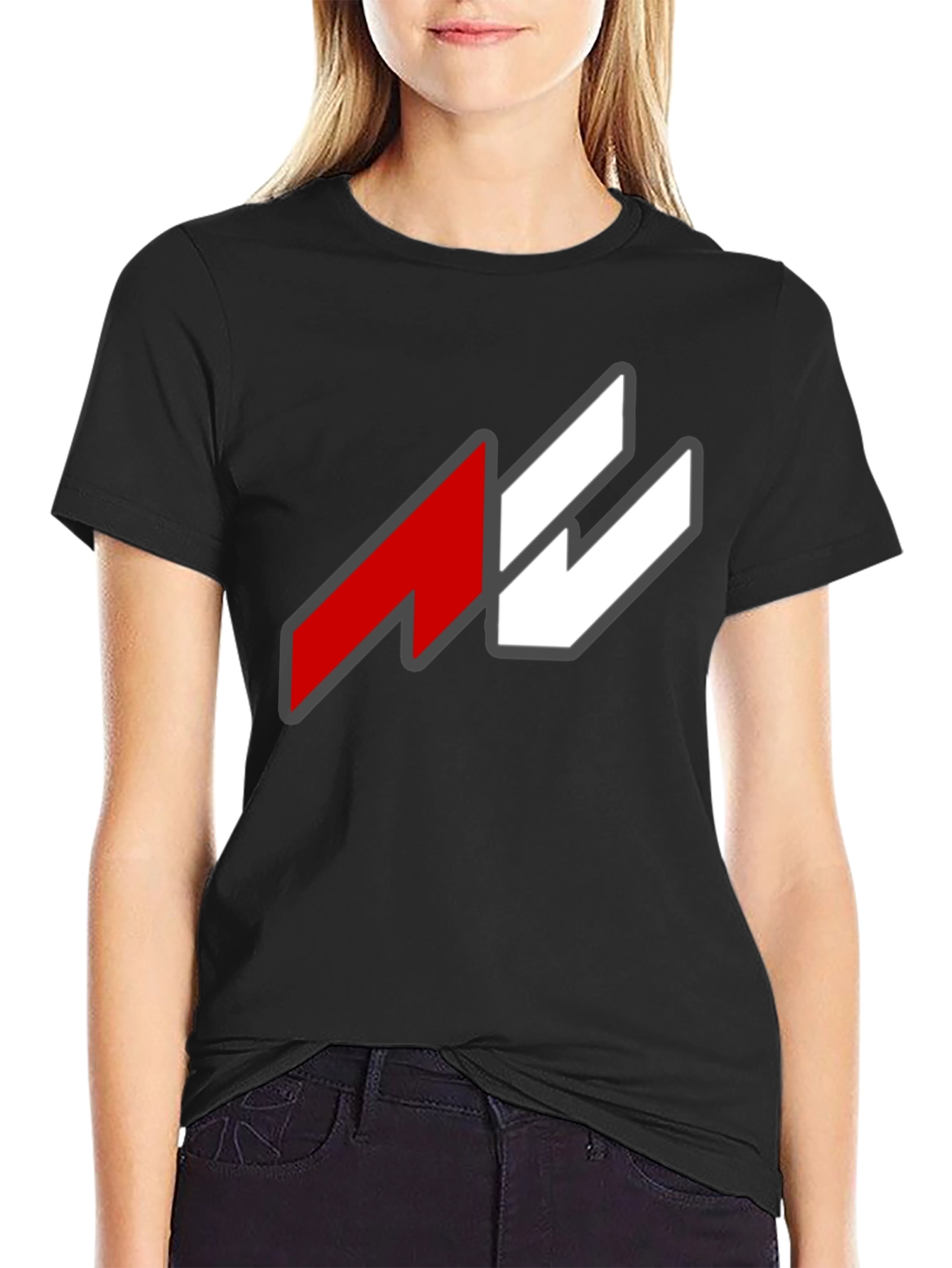 Bold Graphic Tee - Red and White Logo T-Shirt