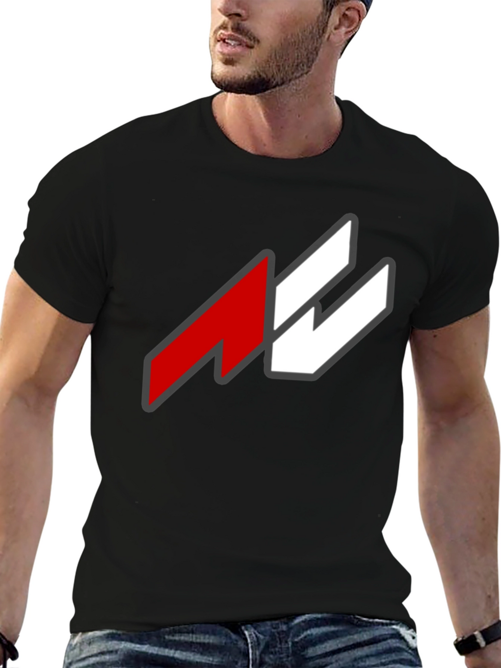 Bold Graphic Tee - Red and White Logo T-Shirt
