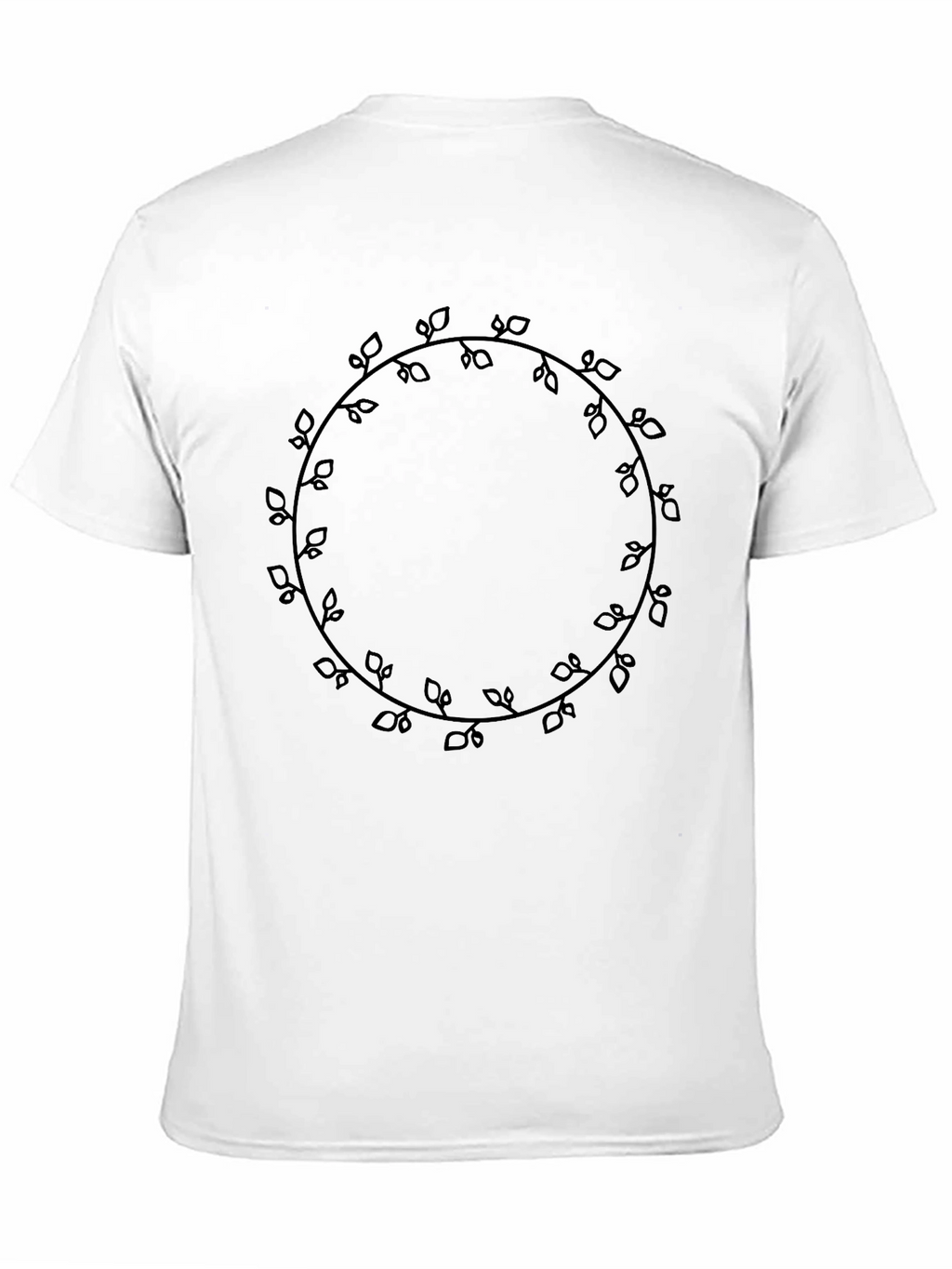 Mens Black Tee - Leaf Vine Circle Graphic