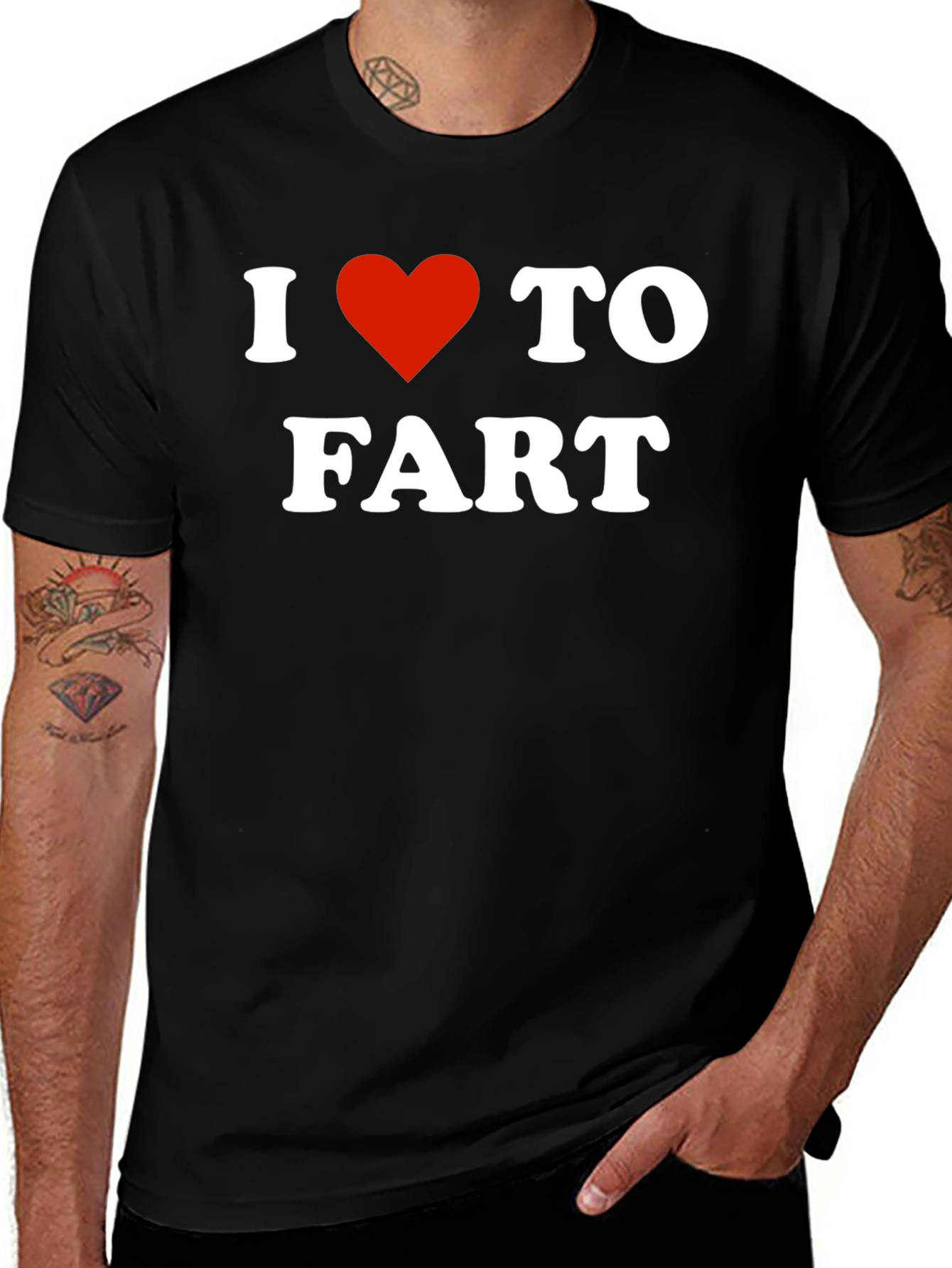 I Heart To Fart Black T-Shirt