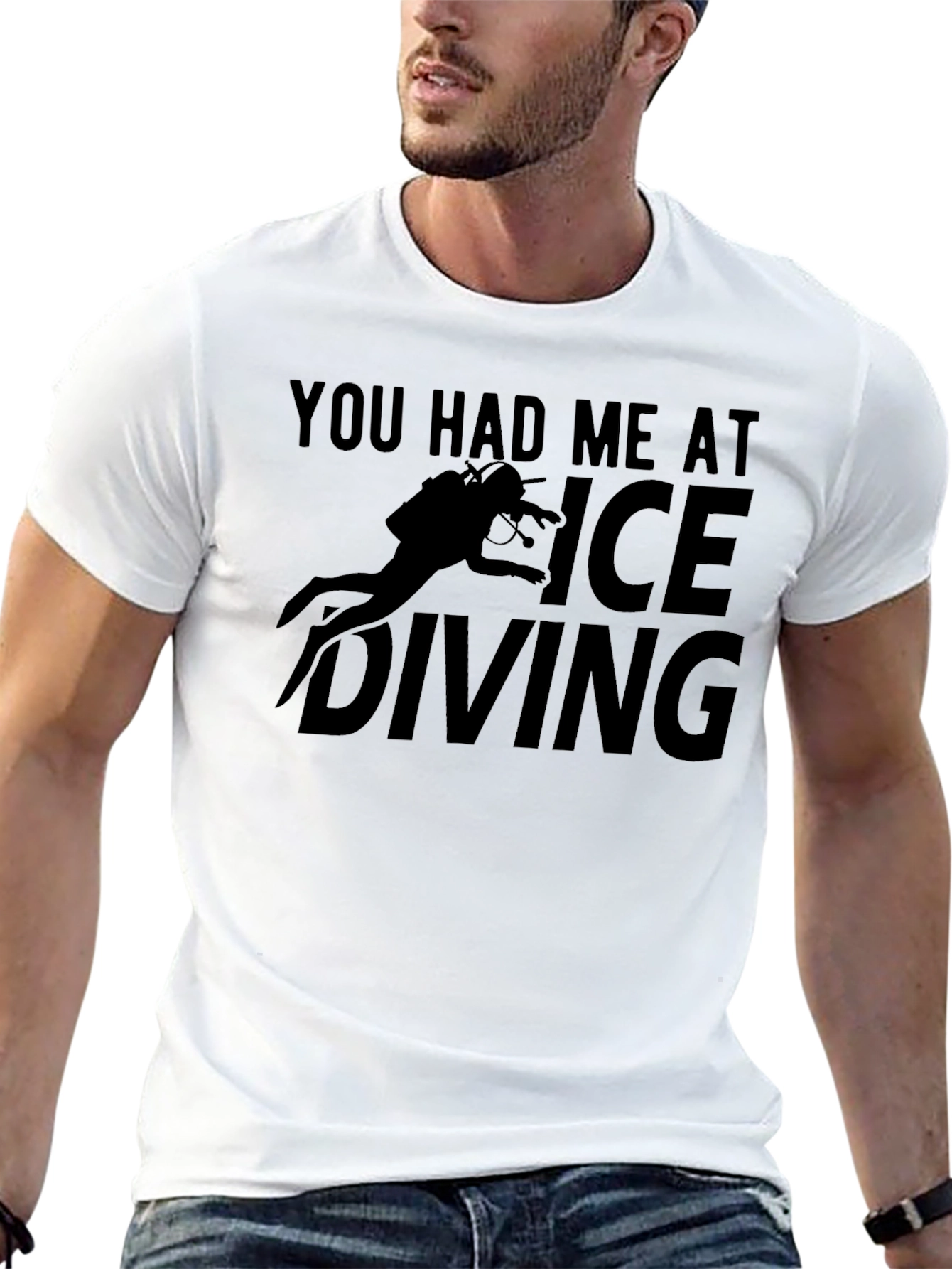 Ice Diving Graphic T-Shirt - Black
