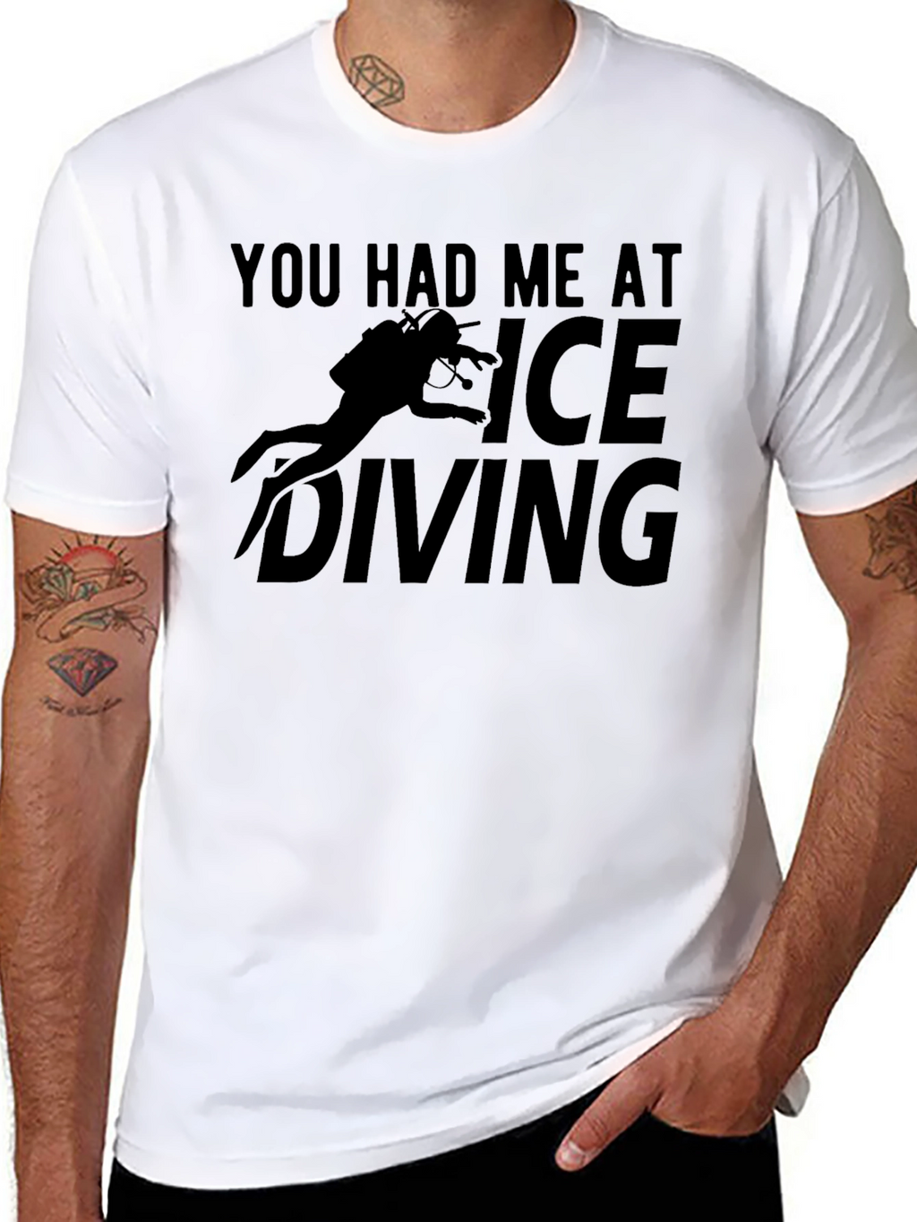 Ice Diving Graphic T-Shirt - Black