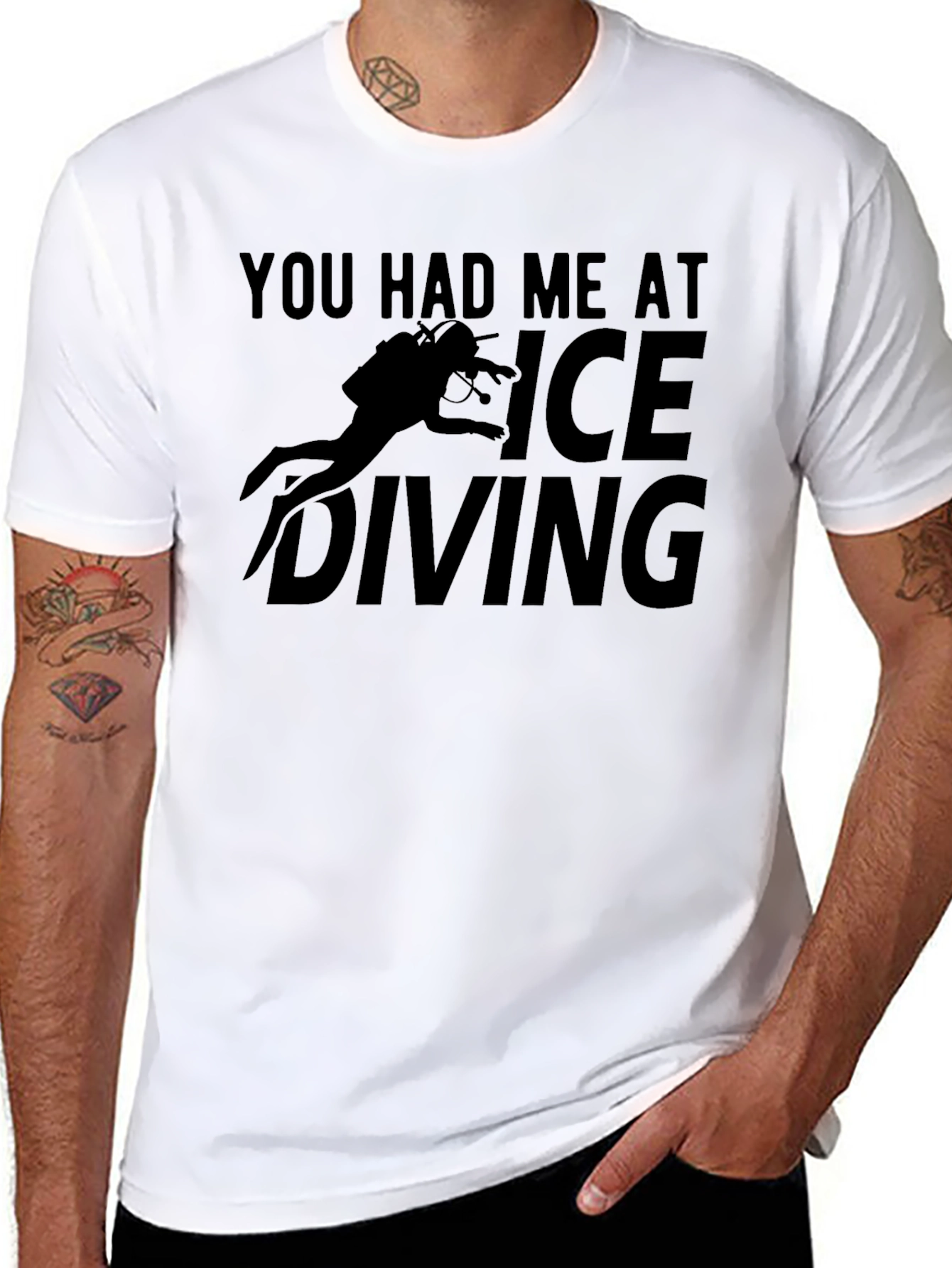 Ice Diving Graphic T-Shirt - Black