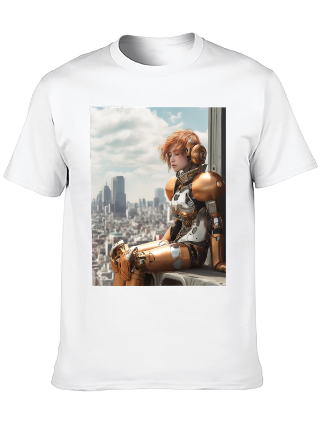 Sci-Fi Warrior Graphic Tee - Black