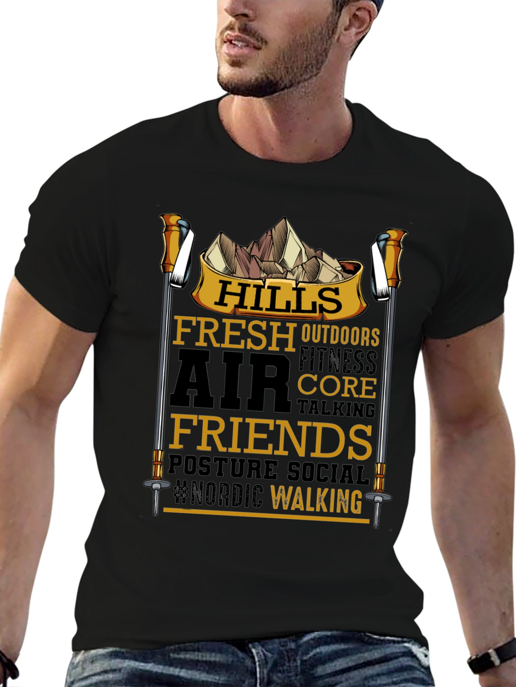 Nordic Walking T-Shirt - Hills Fresh Air Friends