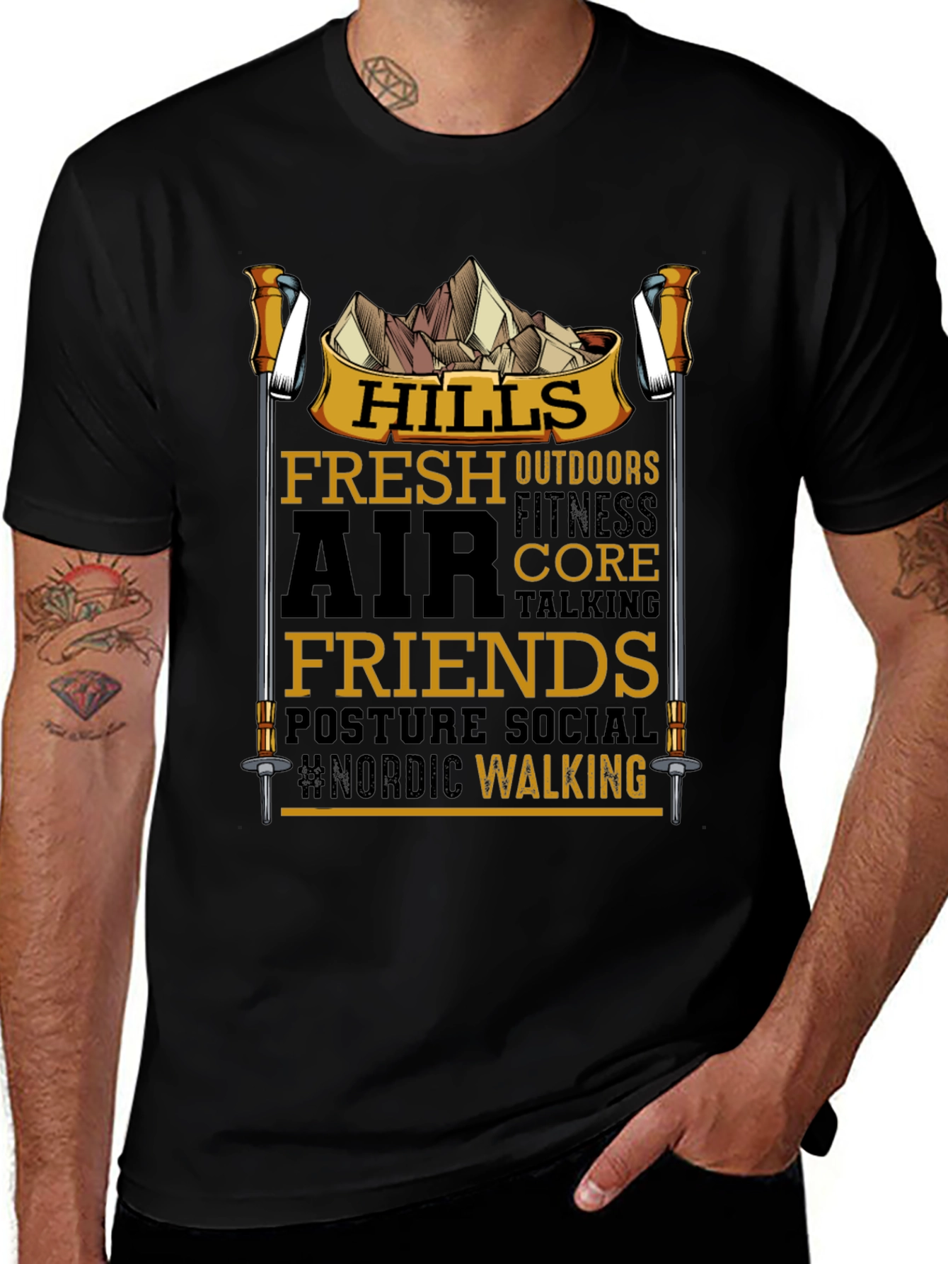 Nordic Walking T-Shirt - Hills Fresh Air Friends