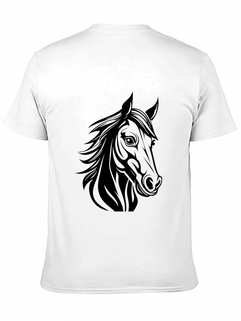 Horse Graphic T-Shirt - Black Crew Neck Tee