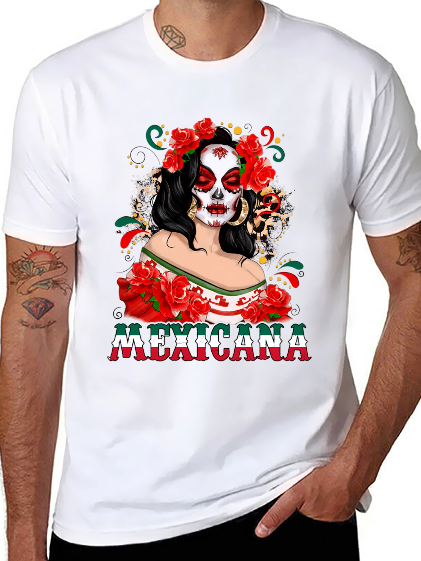 Mexicana Sugar Skull T-Shirt - Day of the Dead Tee