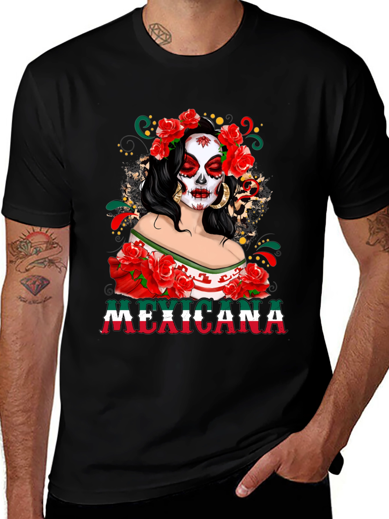 Mexicana Sugar Skull T-Shirt - Day of the Dead Tee