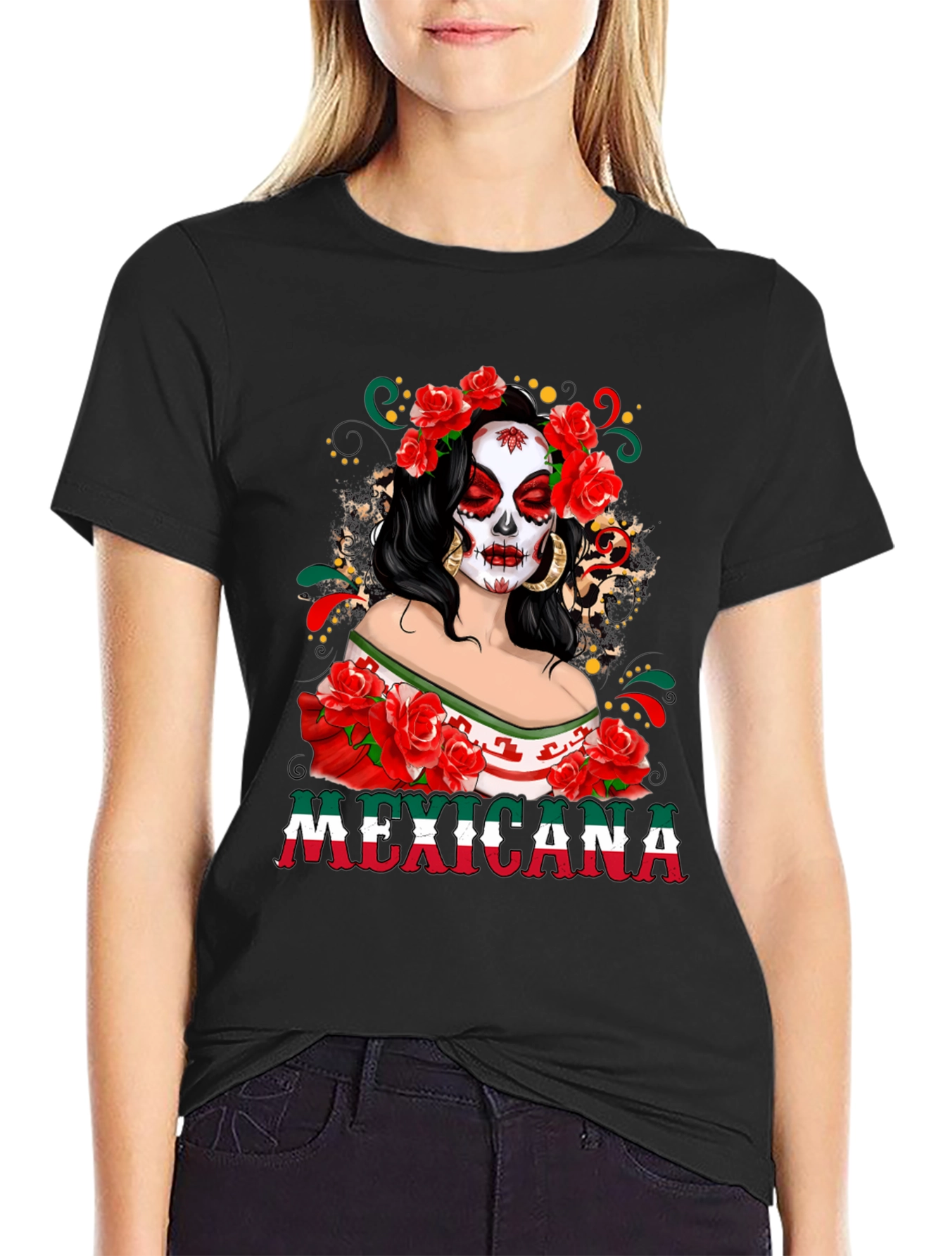 Mexicana Sugar Skull T-Shirt - Day of the Dead Tee