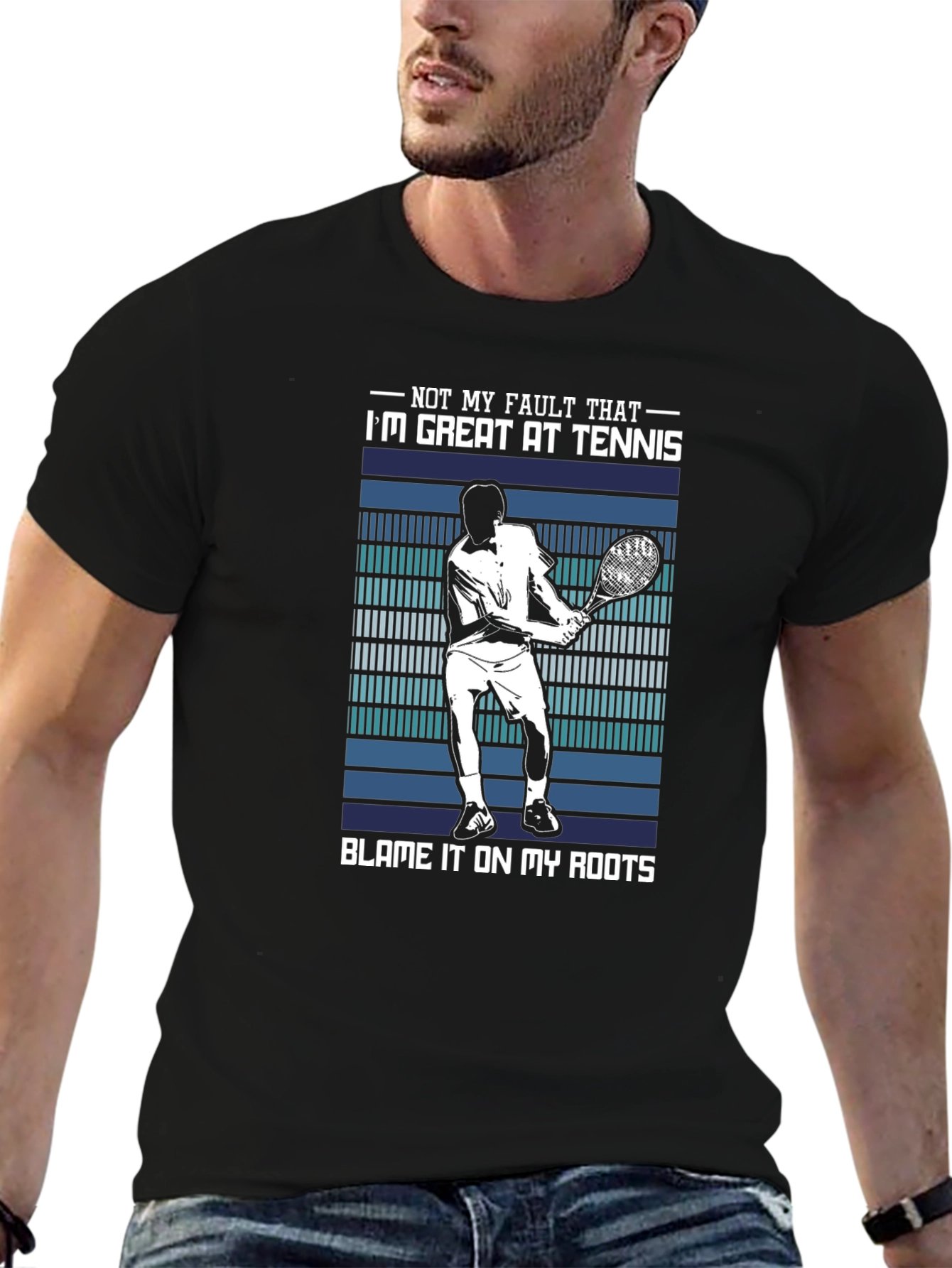 Tennis Player Graphic Tee - Blame It On My Roots