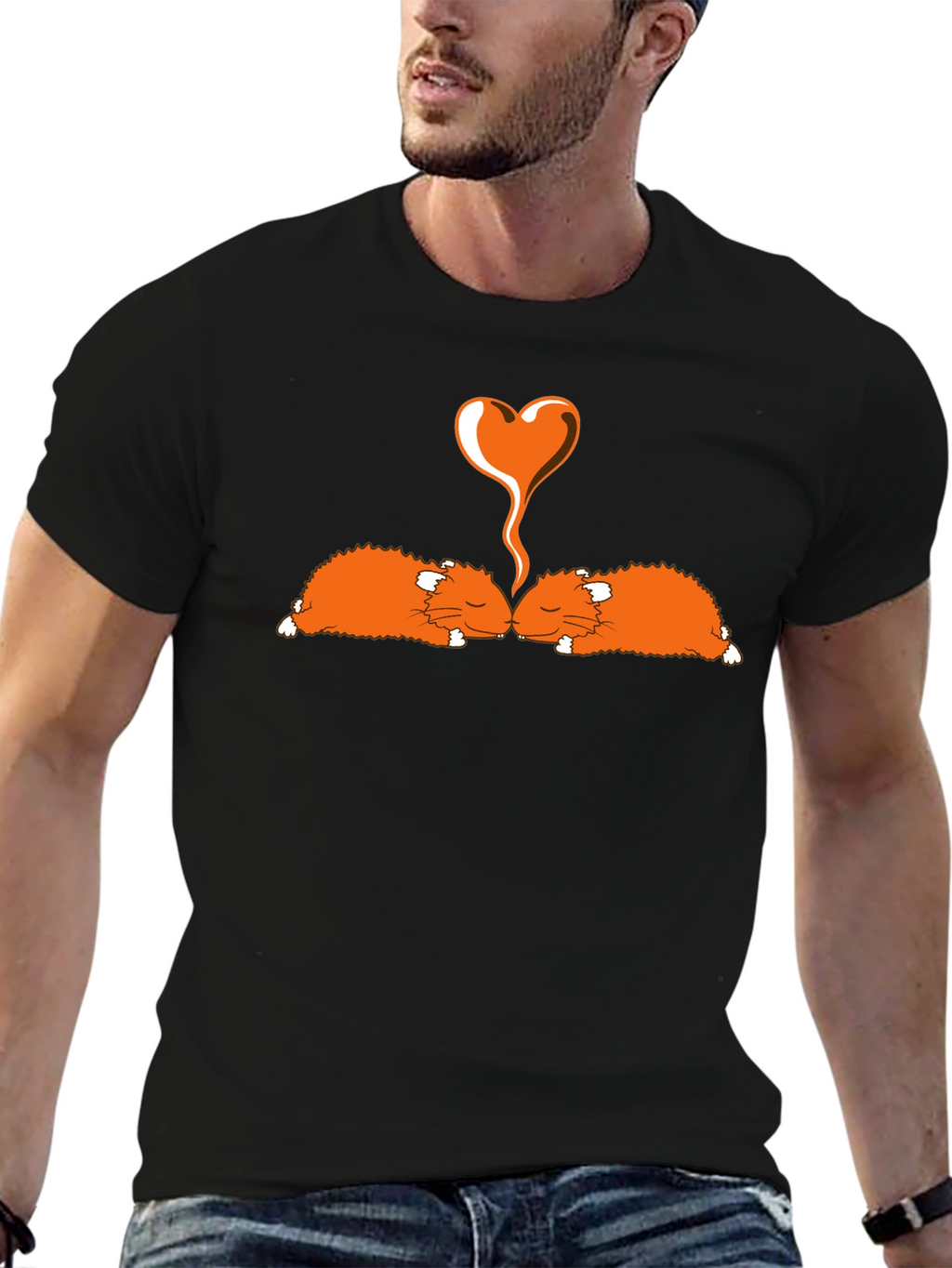 Hamster Love Black T-Shirt