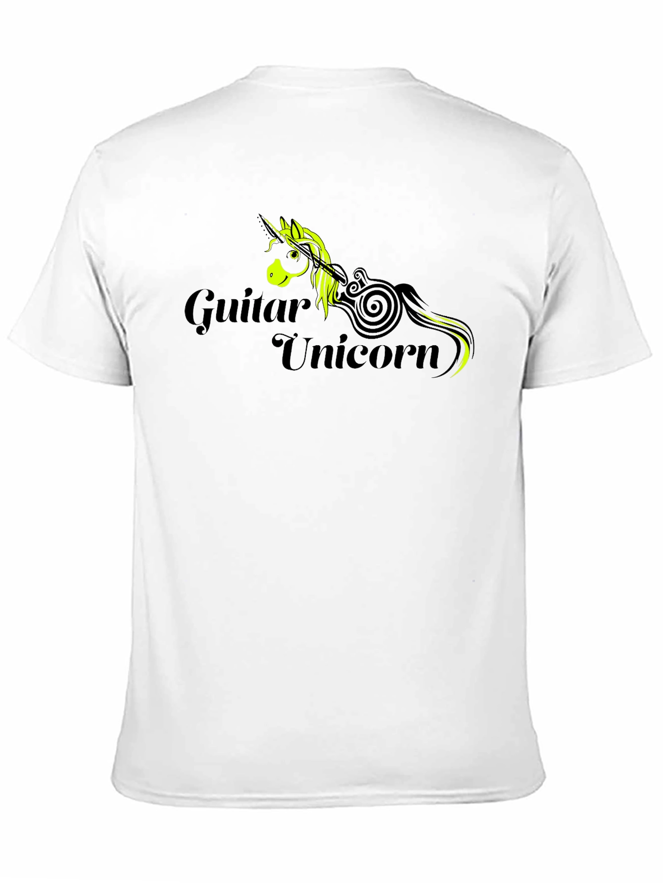 Guitar Unicorn Graphic T-Shirt - Black