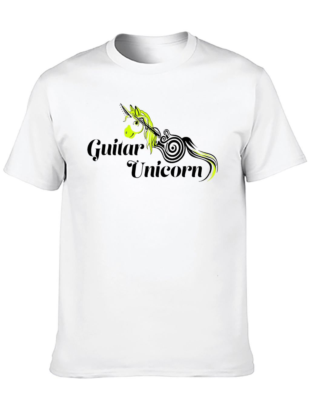Guitar Unicorn Graphic T-Shirt - Black