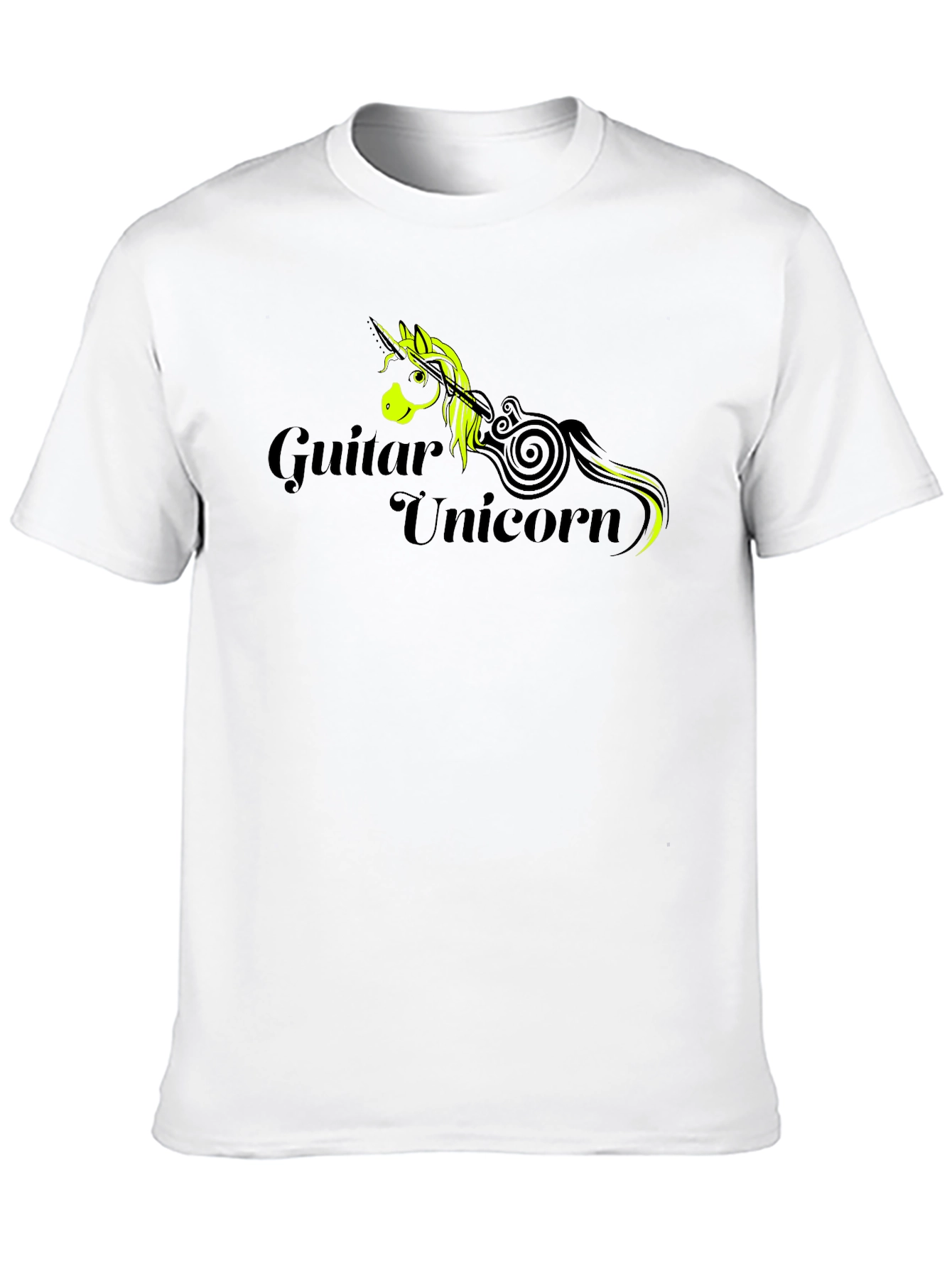 Guitar Unicorn Graphic T-Shirt - Black