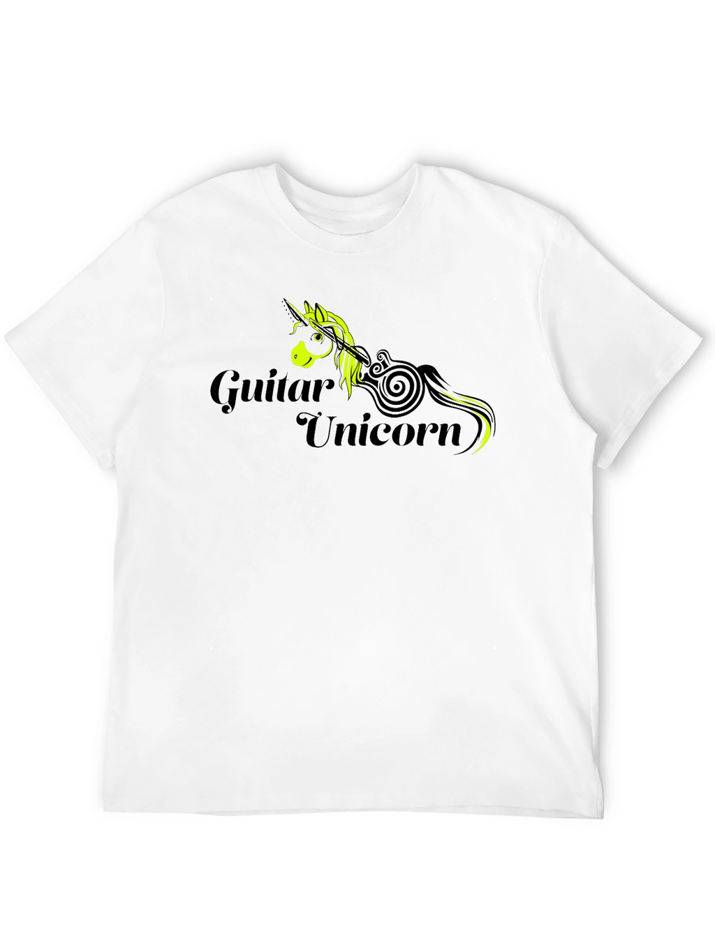Guitar Unicorn Graphic T-Shirt - Black