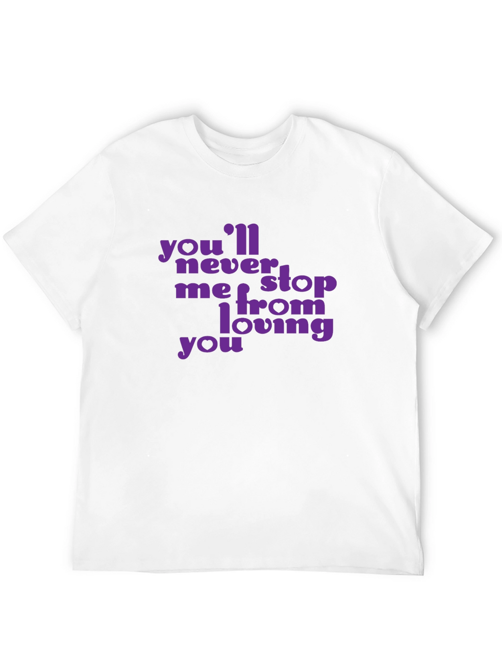 Purple Text Graphic Black T-Shirt