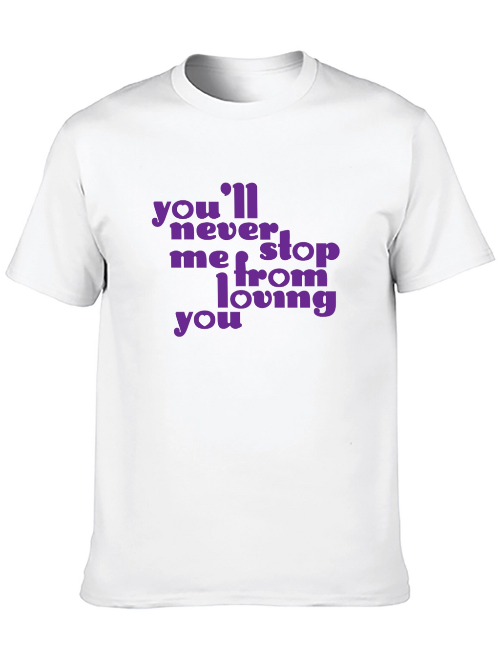 Purple Text Graphic Black T-Shirt