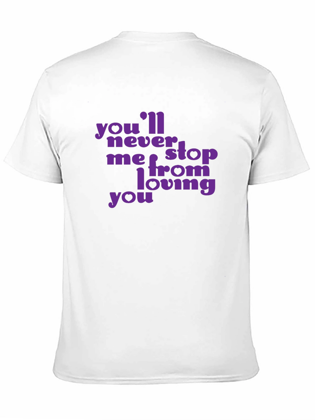 Purple Text Graphic Black T-Shirt