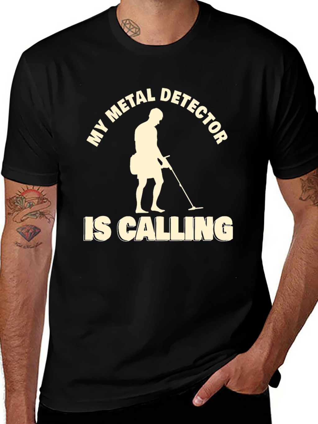 Metal Detector Calling Graphic T-Shirt