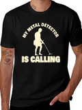 Metal Detector Calling Graphic T-Shirt