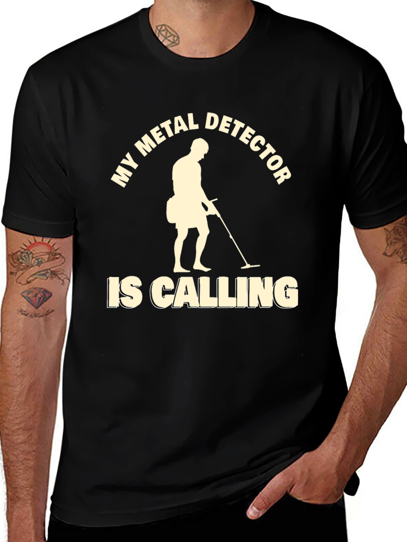 Metal Detector Calling Graphic T-Shirt