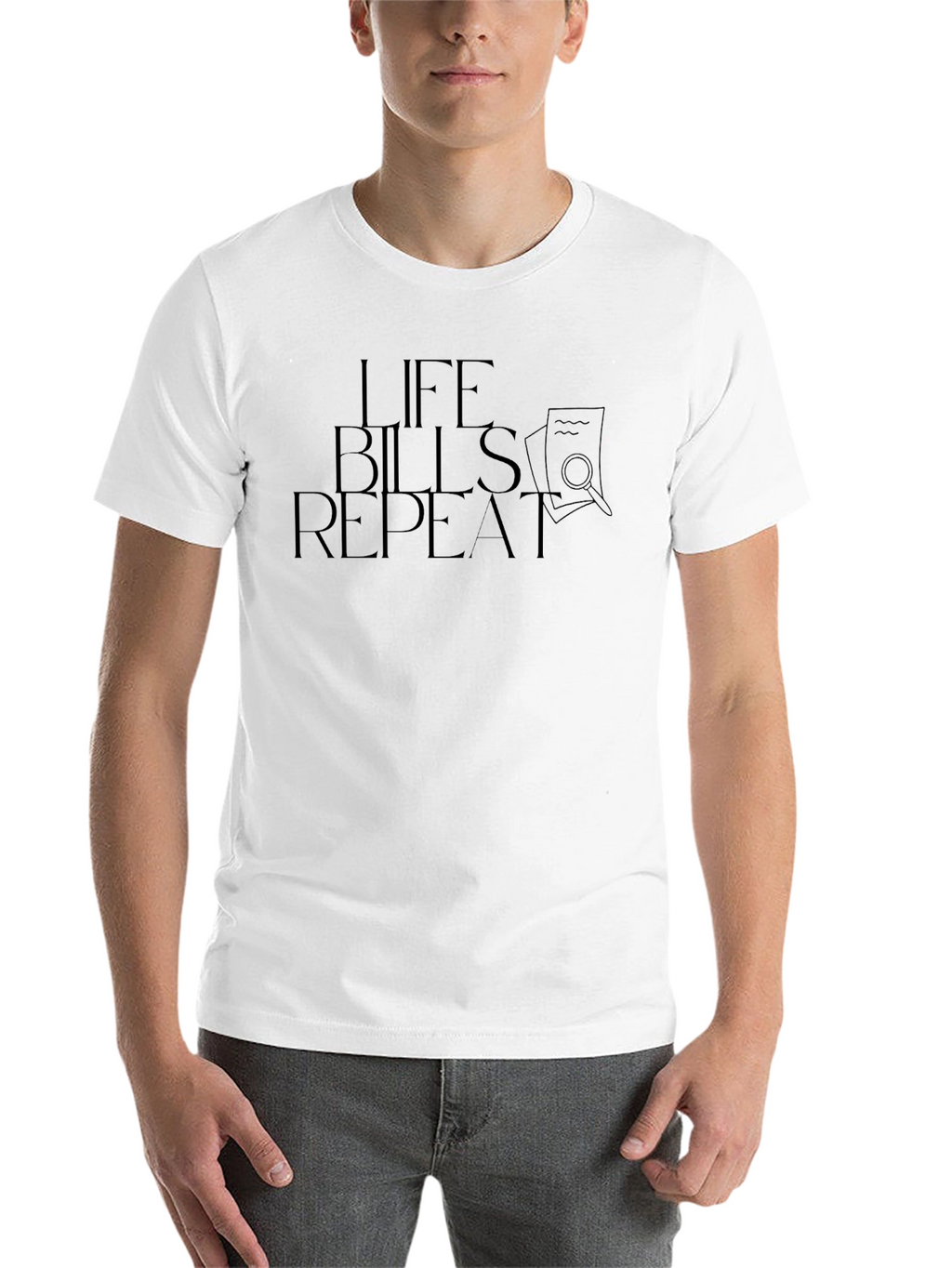 Life Bills Repeat Graphic Tee - Black