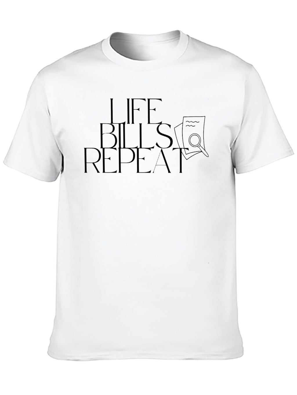 Life Bills Repeat Graphic Tee - Black